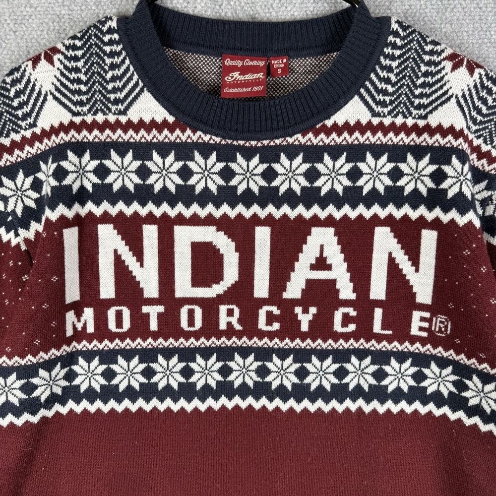 Indian Motorcycle Sweater Men's Size Small Holiday Indian Motorcycle Pullover